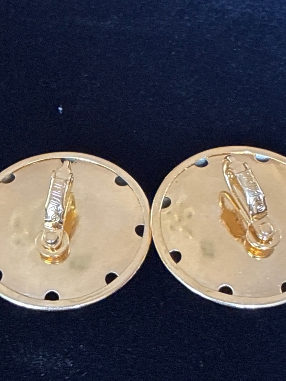 Trifari Shiny Gold Oval Dome Clip-On Earrings - Picture 2 of 4